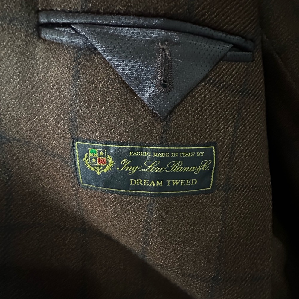 Made in Italy Saks Fifth Avenue Brown Plaid Blazer - Picture 4 of 16